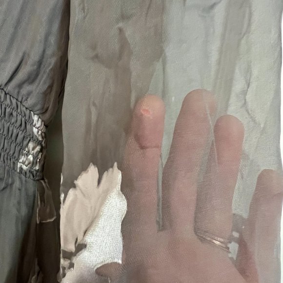 ASTR the Label | Floral Silk Blend Sheer Sleeve Mini, Size Small - Picture 3 of 6